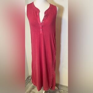 Saturday Sunday by Anthropologie Red Loungewear Boho Minimalist Maxi Dress XS